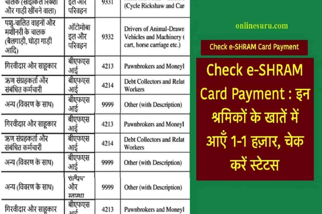 Check e-SHRAM Card Payment