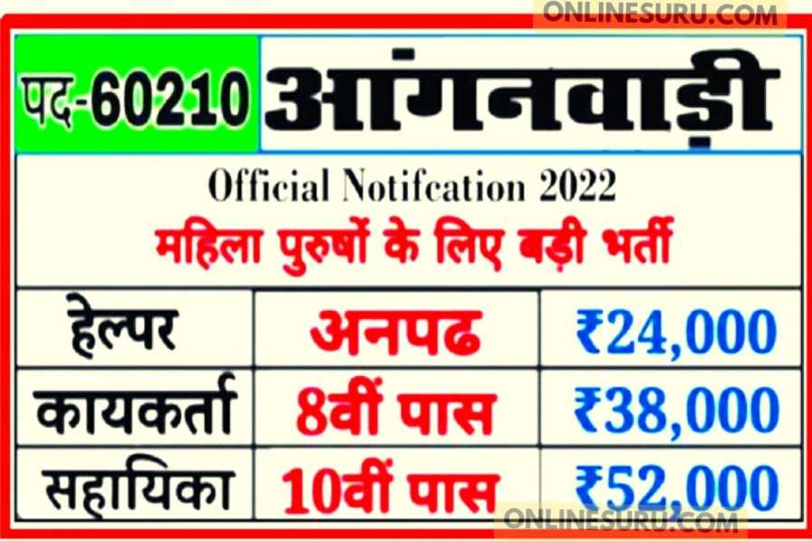 All State Anganwadi Bharti 2022-23 Notification : आंगनवाड़ी मे निकली बम्पर बहाली भर्ती के लिए ऑनलाइन आवेदन शुरू