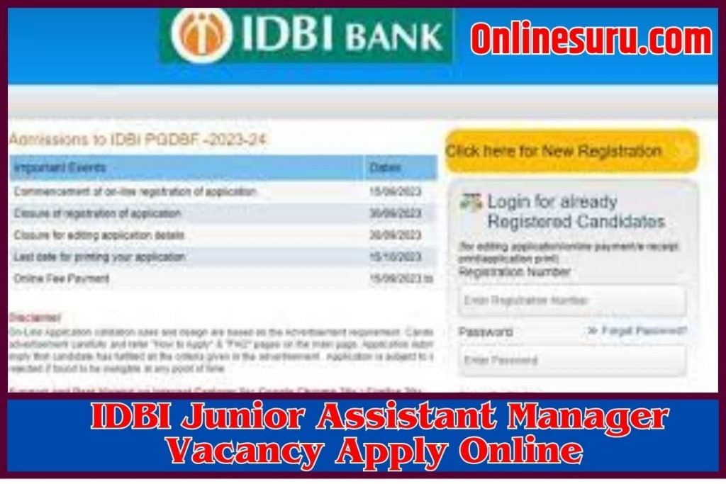 IDBI Junior Assistant Manager Vacancy