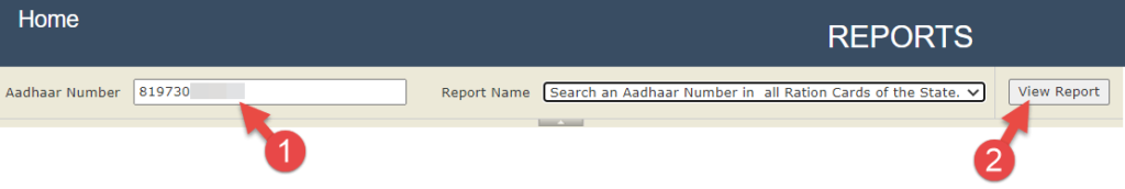 How to check ration card by Aadhaar card number