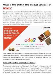 One District One Product Scheme