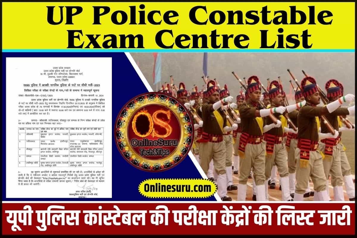 UP Police Constable Exam Centre List 