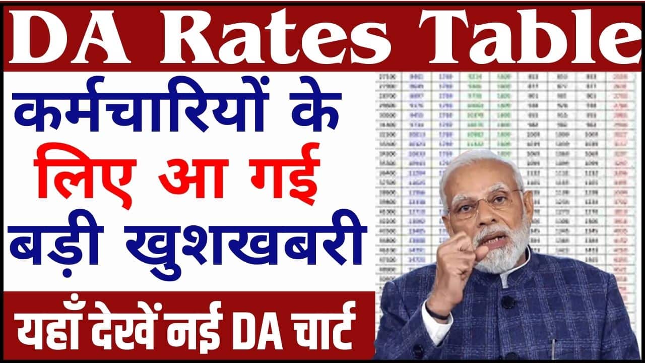 DA Rates Table 