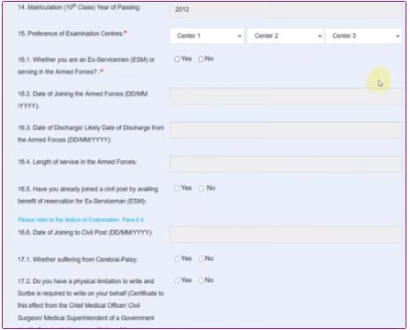 SSC CGL Form Correction Window