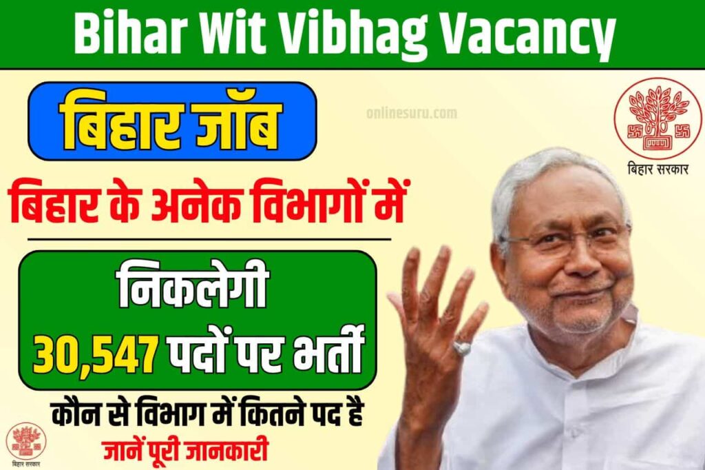 Bihar Wit Vibhag Vacancy